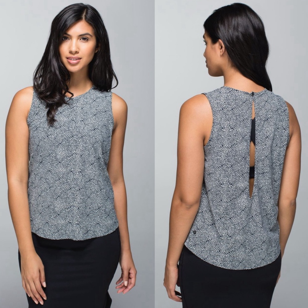Lululemon Here To There Tank in Plush Petal Black Ghost
